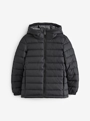 Black Quilted Midweight Hooded Jacket (3-17yrs) - Image 1 of 5