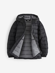Black Quilted Midweight Hooded Jacket (3-17yrs) - Image 2 of 5