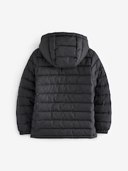 Black Quilted Midweight Hooded Jacket (3-17yrs) - Image 4 of 5