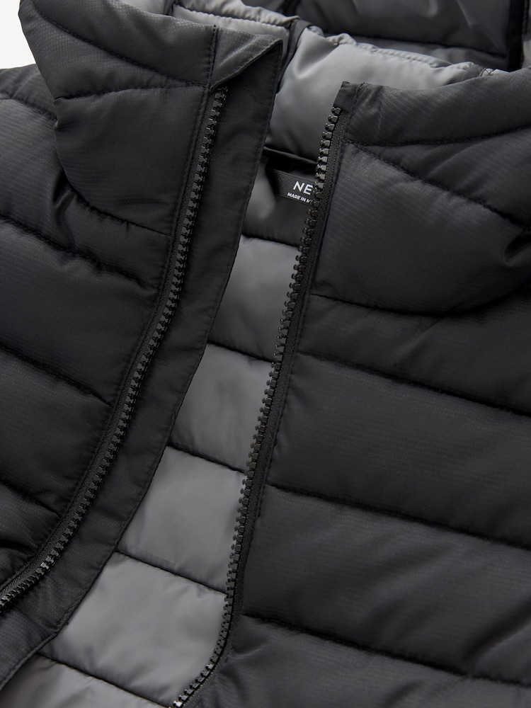 Black Quilted Midweight Hooded Jacket (3-17yrs) - Image 5 of 5