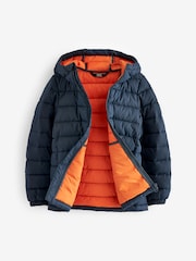 Navy Blue Quilted Midweight Hooded Jacket (3-17yrs) - Image 2 of 5