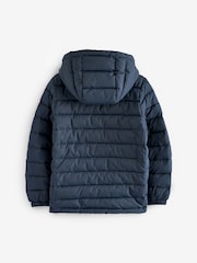 Navy Blue Quilted Midweight Hooded Jacket (3-17yrs) - Image 4 of 5