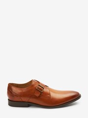 Tan Brown Single Strap Monk Shoes - Image 2 of 6