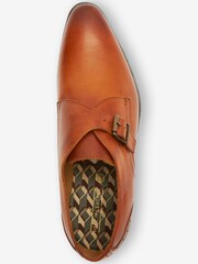 Tan Brown Single Strap Monk Shoes - Image 4 of 6