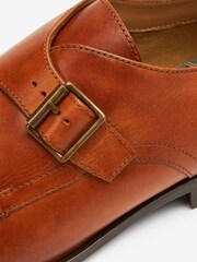Tan Brown Single Strap Monk Shoes - Image 6 of 6