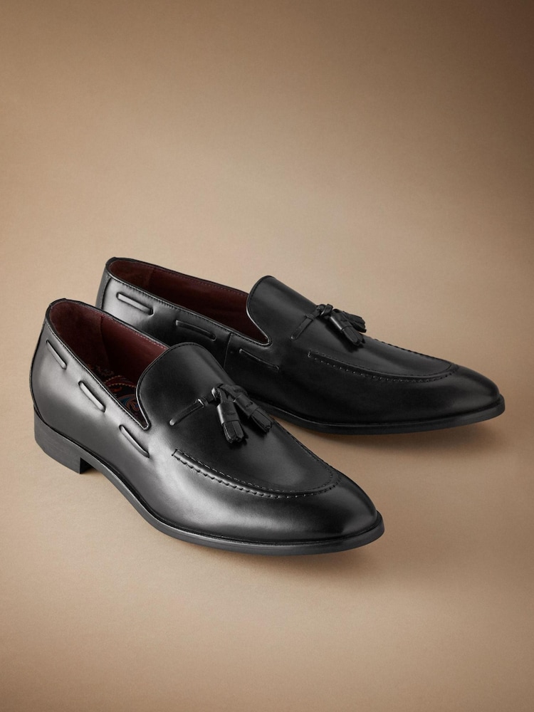 Black Signature Leather Tassel Loafers - Image 1 of 5