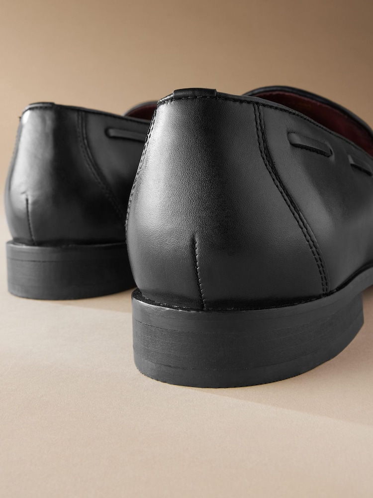 Black Signature Leather Tassel Loafers - Image 5 of 5