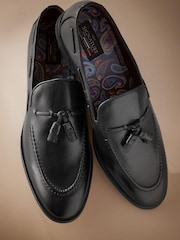 Black Signature Leather Tassel Loafers - Image 2 of 5