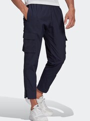 adidas Blue Essentials Small Logo Woven Cargo 7/8 Pants - Image 3 of 6
