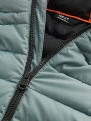 Teal Blue Quilted Midweight Hooded Jacket (3-16yrs) - Image 4 of 10