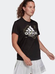 adidas Black Padel Graphic T-Shirt - Image 1 of 6