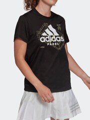 adidas Black Padel Graphic T-Shirt - Image 3 of 6