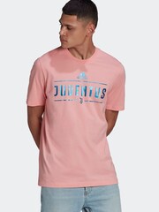 adidas Pink Juventus 100% Cotton Graphic T-Shirt - Image 1 of 6