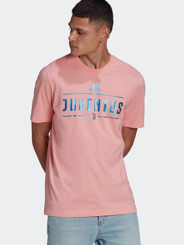 adidas Pink Juventus 100% Cotton Graphic T-Shirt - Image 1 of 6