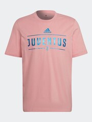 adidas Pink Juventus 100% Cotton Graphic T-Shirt - Image 6 of 6