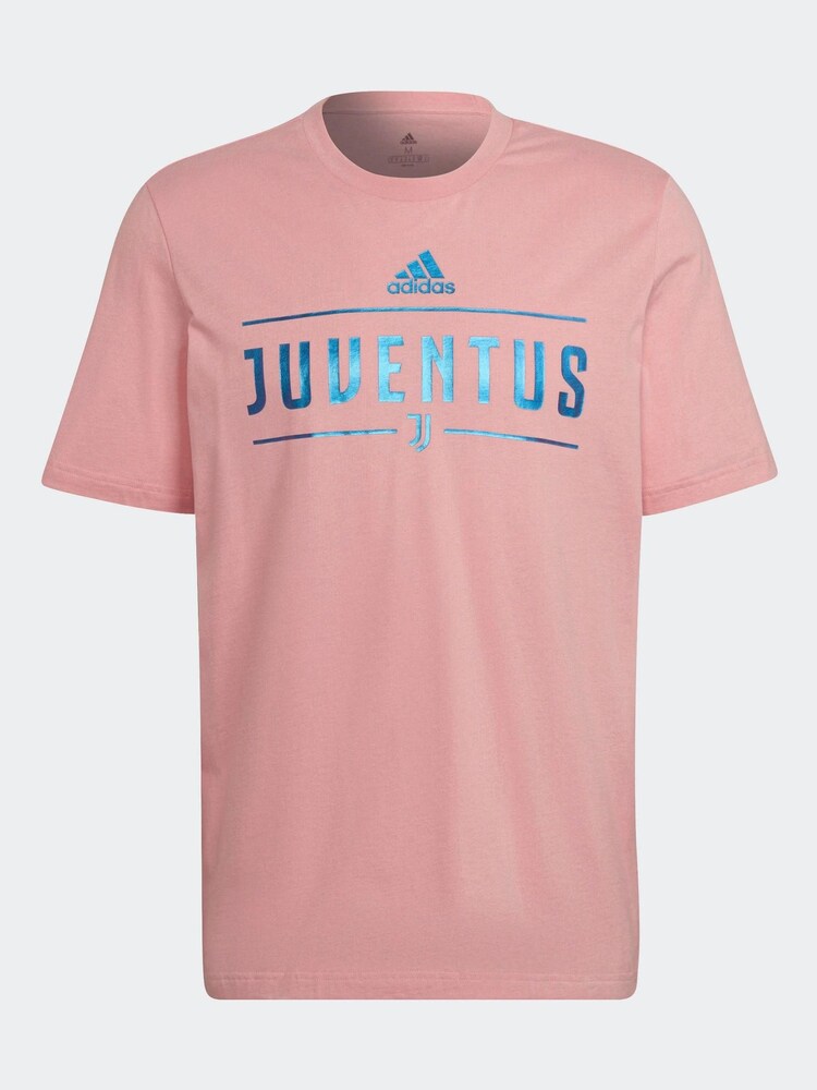 adidas Pink Juventus 100% Cotton Graphic T-Shirt - Image 6 of 6