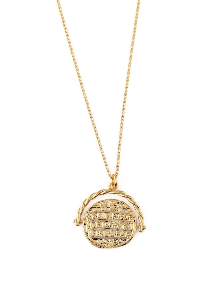 Orelia London 18K Gold Medallion Spinner Necklace - Image 2 of 3 Orelia London 18K Gold Medallion Spinner Necklace - Image 2 of 3
