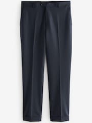Navy Blue Trimmed Striped Suit: Trousers - Image 6 of 8