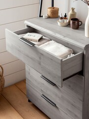Grey Bronx Ladder Oak Effect Chest of Drawers - Image 3 of 10