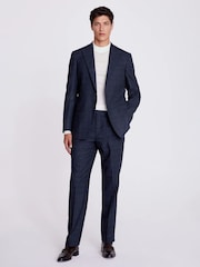 Blauw - Standaard - MOSS geruit pak: colbert - Image 6 of 8