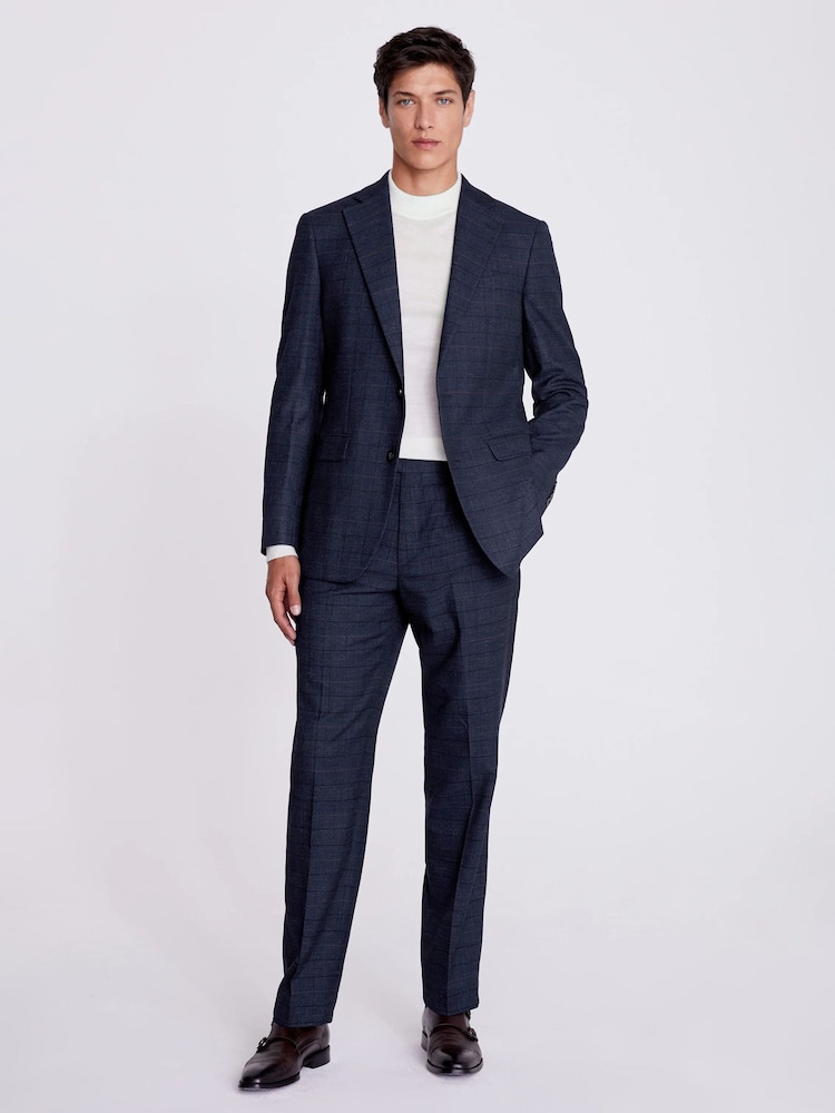 Blauw - Standaard - MOSS geruit pak: colbert - Image 6 of 8
