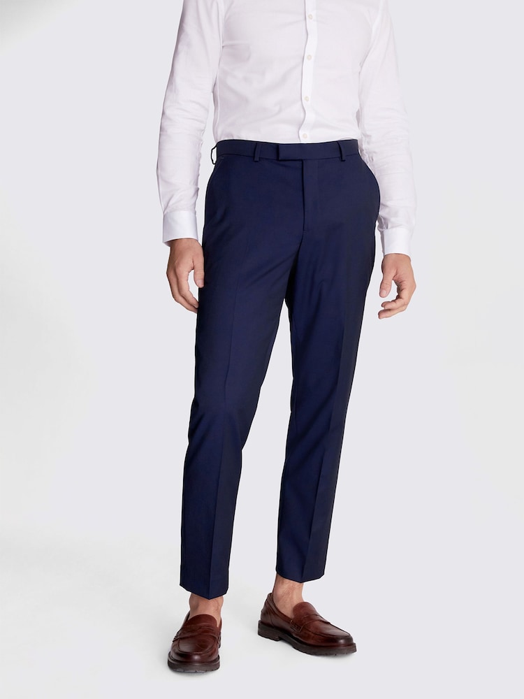MOSS Ink Blue Stretch Suit: Trousers - Image 1 of 4