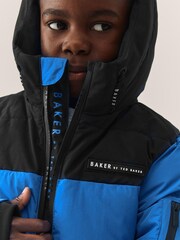 Blau - Baker By Ted Baker Spritzwasserabweisender Steppmantel mit Farbblockdesign - Bild 5 von 13