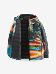 Black Print Quilted Midweight Hooded Jacket (3-16yrs) - Image 3 of 5