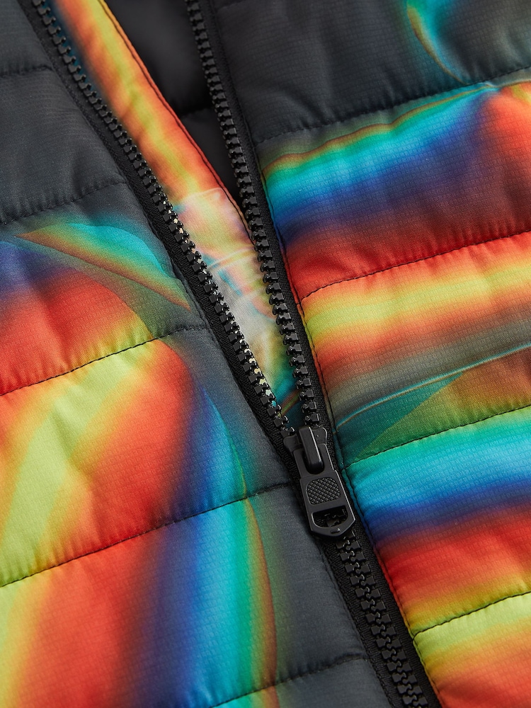 Black Print Quilted Midweight Hooded Jacket (3-16yrs) - Image 5 of 5