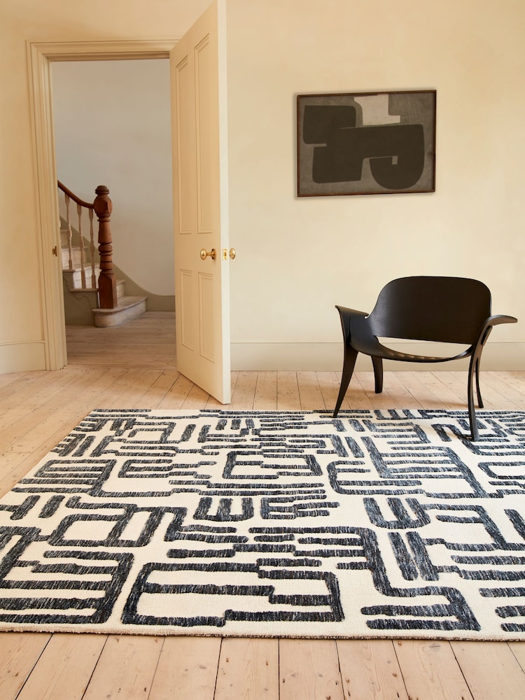 Asiatic Rugs Cream Mason Script Rug - Image 1 of 6