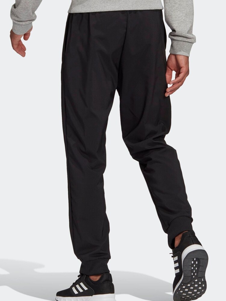 adidas Black AEROREADY Essentials Stanford Tapered Cuff Embroidered Small Logo Joggers - Image 2 of 5