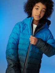 Blue Print Quilted Midweight Hooded Jacket (3-17yrs) - Image 1 of 10