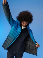 Blue Print Quilted Midweight Hooded Jacket (3-17yrs) - Image 3 of 10