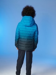 Blue Print Quilted Midweight Hooded Jacket (3-17yrs) - Image 4 of 10