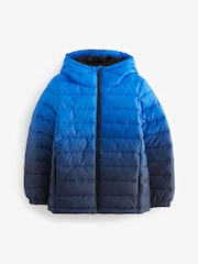 Blue Print Quilted Midweight Hooded Jacket (3-17yrs) - Image 6 of 10