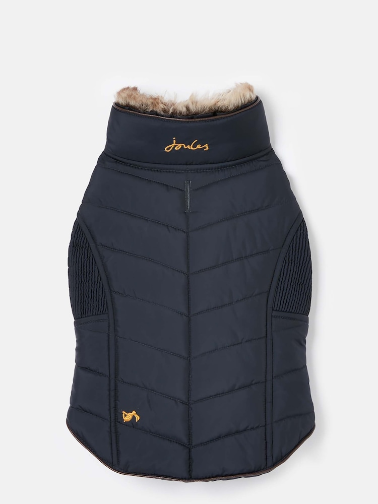 Joules Blue Cherington Padded Quilted Dog Coat - Image 1 of 4