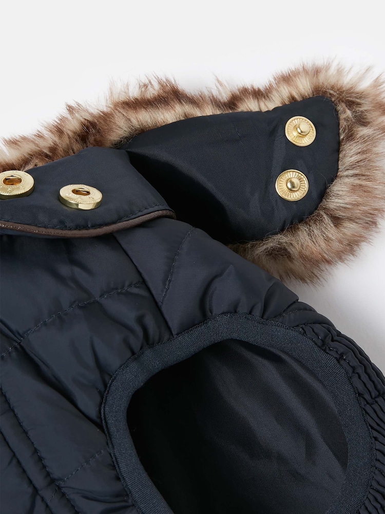 Joules Blue Cherington Padded Quilted Dog Coat - Image 2 of 4