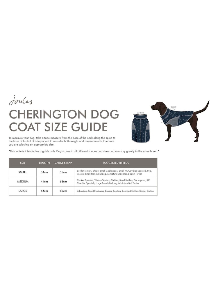 Joules Blue Cherington Padded Quilted Dog Coat - Image 4 of 4