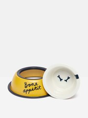 Joules Yellow Bone Appetite Stainless Steel Dog Bowl - Image 3 of 4