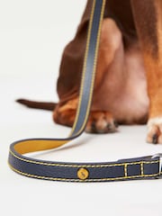 Joules Navy Leather Dog Lead - Image 2 of 4