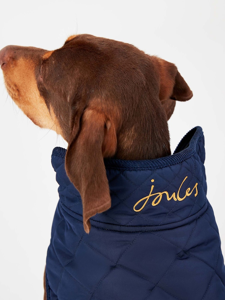 Joules Blue Quilted Dog Coat - Image 2 of 4