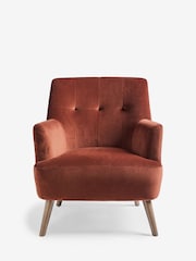 Soft Velvet Rust Brown Carter Armchair - Image 3 of 9