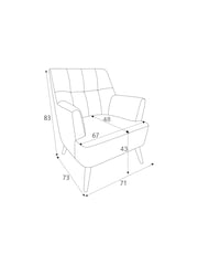 Soft Velvet Rust Brown Carter Armchair - Image 4 of 9