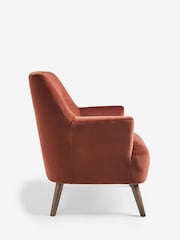 Soft Velvet Rust Brown Carter Armchair - Image 7 of 9