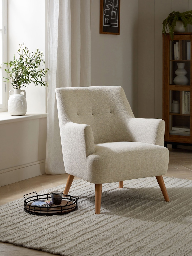 Tweedy Plain Light Natural Carter Armchair - Image 1 of 9