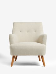Tweedy Plain Light Natural Carter Armchair - Image 3 of 9