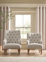 Tweedy Plain Light Natural Wolton High Back Accent Chair - Image 12 of 13