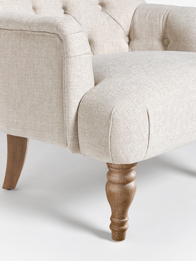 Tweedy Plain Light Natural Wolton High Back Accent Chair - Image 12 of 12