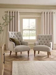 Tweedy Plain Light Natural Wolton High Back Accent Chair - Image 13 of 13