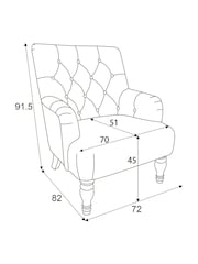 Tweedy Plain Light Natural Collection Luxe Wolton Highback Accent Chair - Image 4 of 10